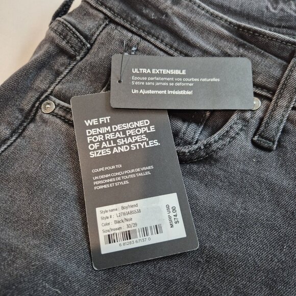 Silver Jeans Women's Size 30X29 Black Denim Boyfriend Comfort Distressed (62) - Picture 7 of 12